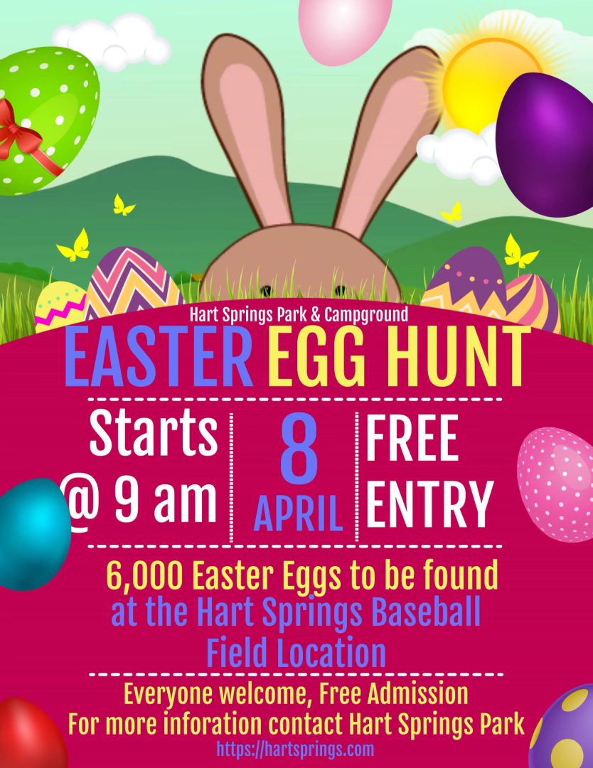 Hart Springs Park & Campground Easter Egg Hunt – Hart Springs