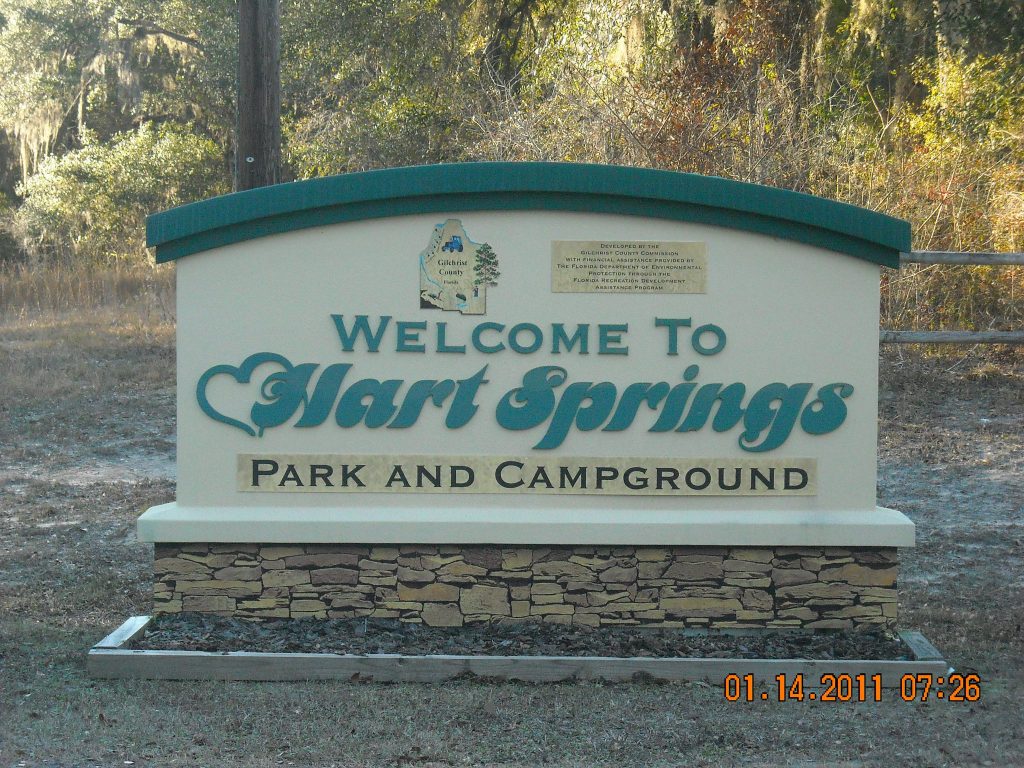 Hart Springs Campground Sign